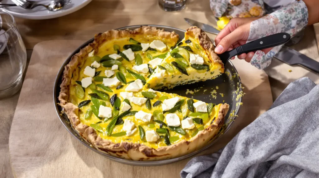 « Je la fais chaque printemps » : cette quiche sans pâte tient parfaitement grâce à un ratio que personne n'imagine